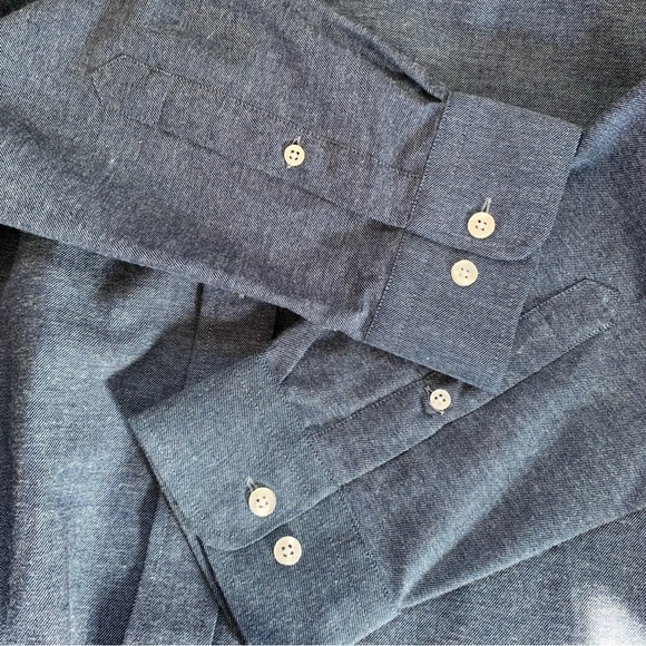 NWT Bernard Weatherill Denim Effect Cotton Shirt - Picture 15 of 16